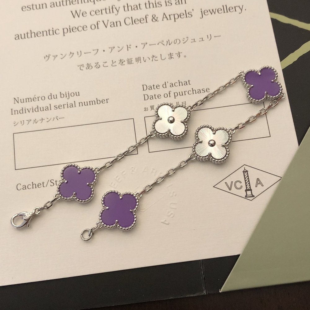 ▫️VCA▫️Laser-Etched Purple Marbled Bracelet